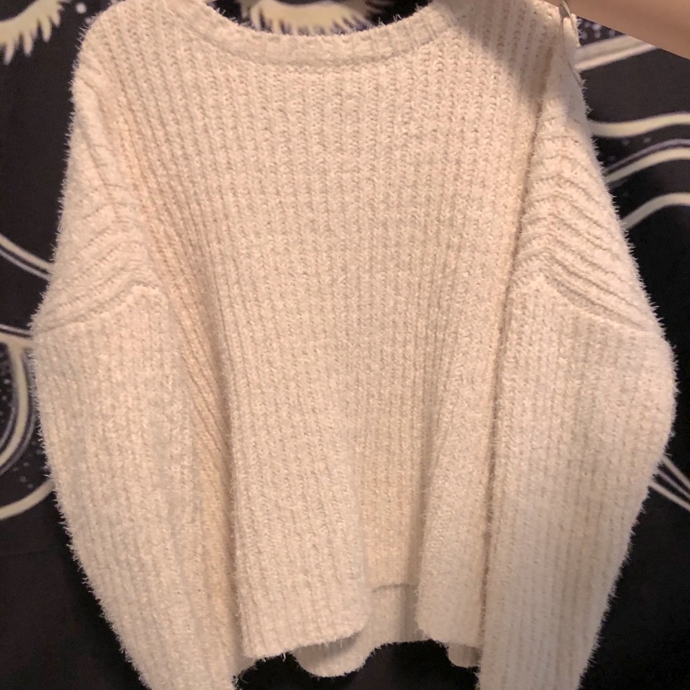 white sweater